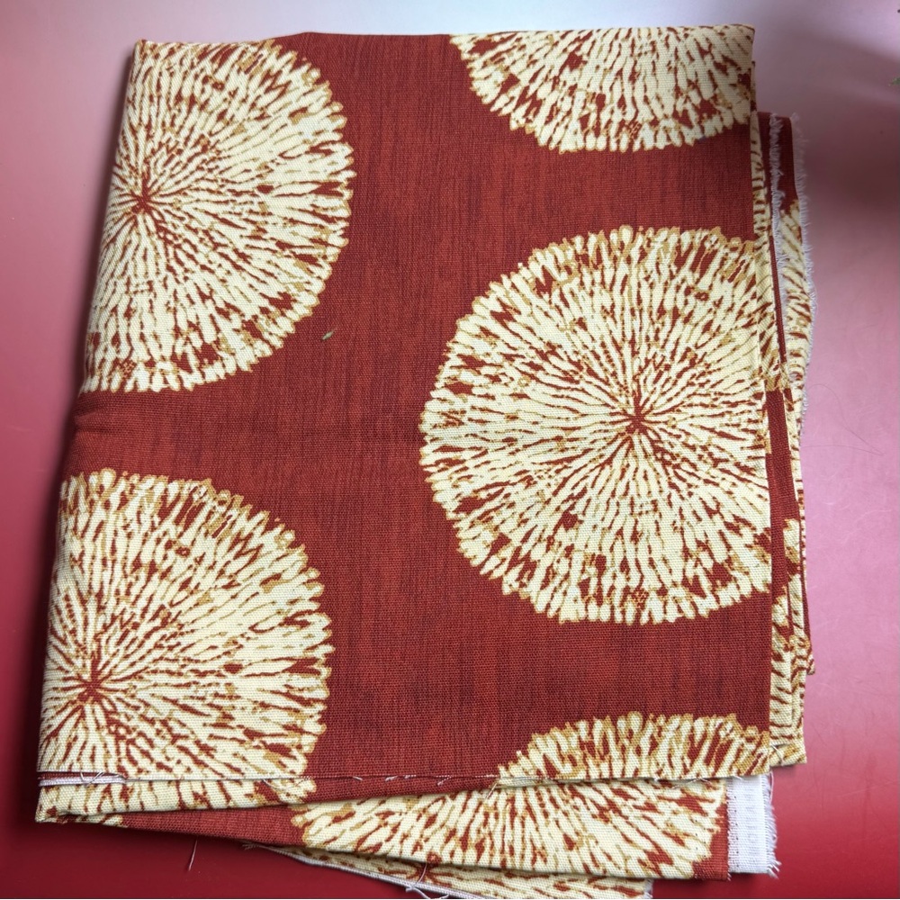 Waverly Sand Dollar Sunburst Burnt orange & cream cotton blend fabric